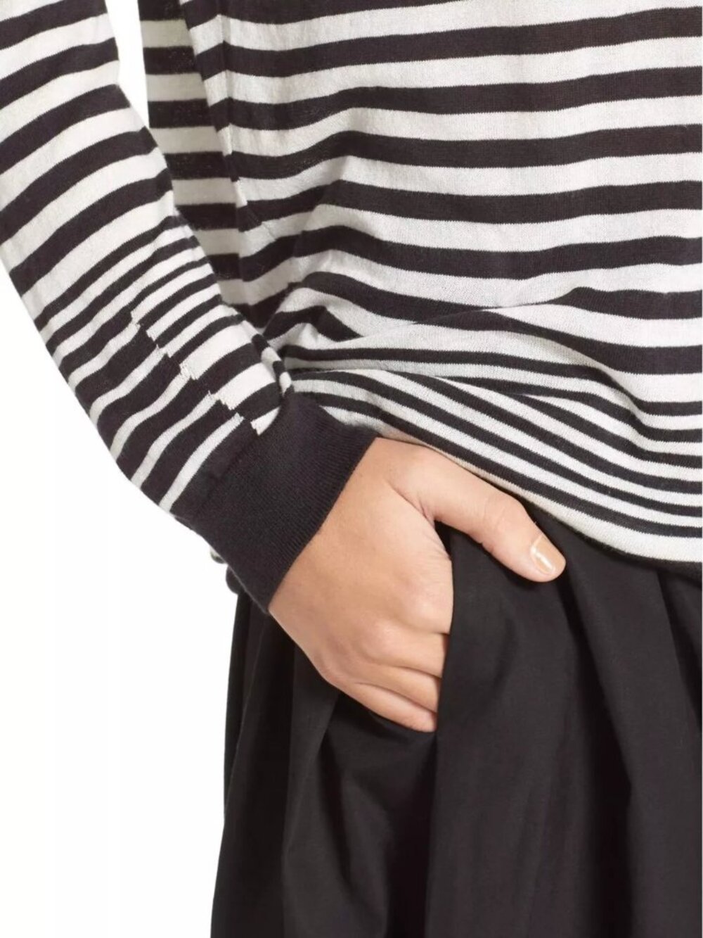 Vince Oversized Striped Crewneck Sweater Cotton Silk Cashmere NWT Size S $245 - Picture 4 of 16